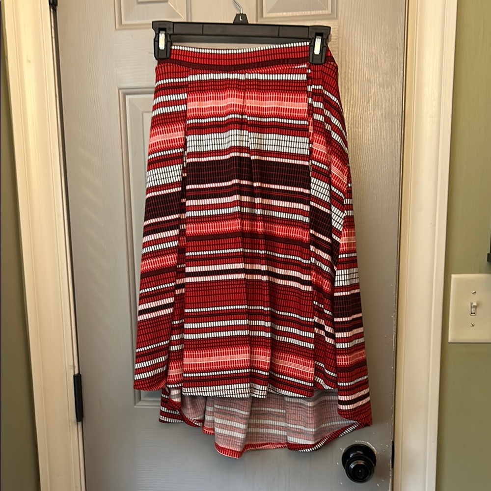 Striped Red and White Women's Skirt